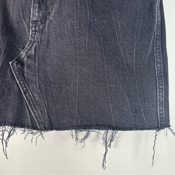 Abercrombie & Fitch Ultra High Rise Distressed Denim Mini Skirt Black Size 2 - Picture 4 of 10